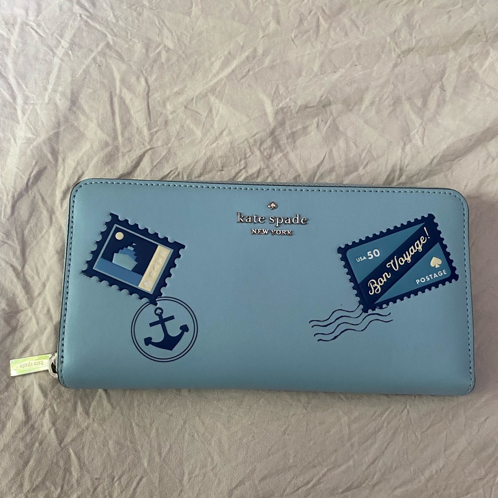 Blue Kate Spade Large Wallet